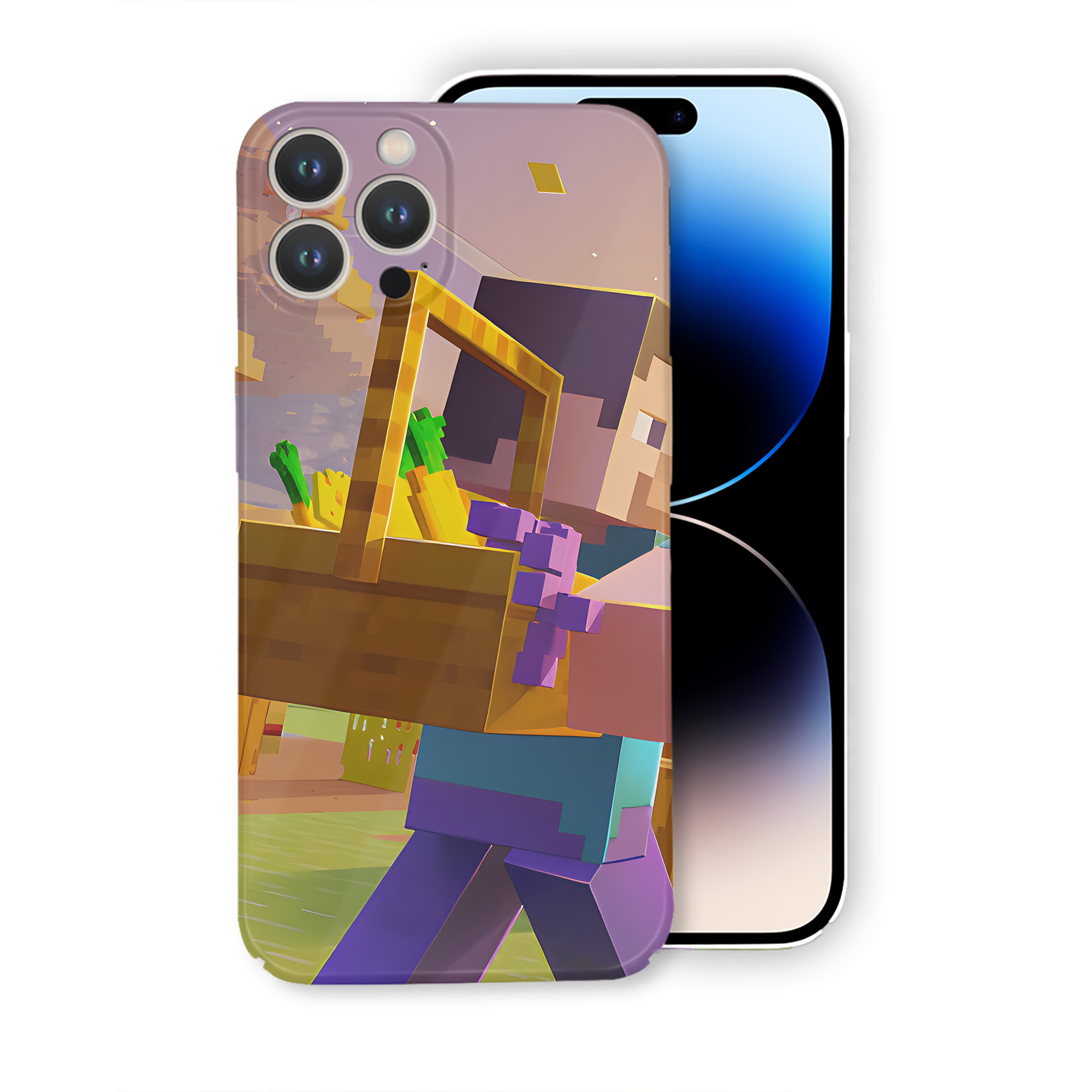 （画像用） マインクラフト ブロックの世界 Minecraft MC Block world 【iPhone 14シリーズ対応】ハードケース